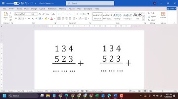 How to Make Addition Three Digit Numbers in Microsoft Word l| Maths