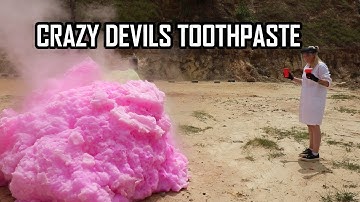 GIANT DEVILS TOOTHPASTE EXPLOSION! Chemical Reaction With Rifle!