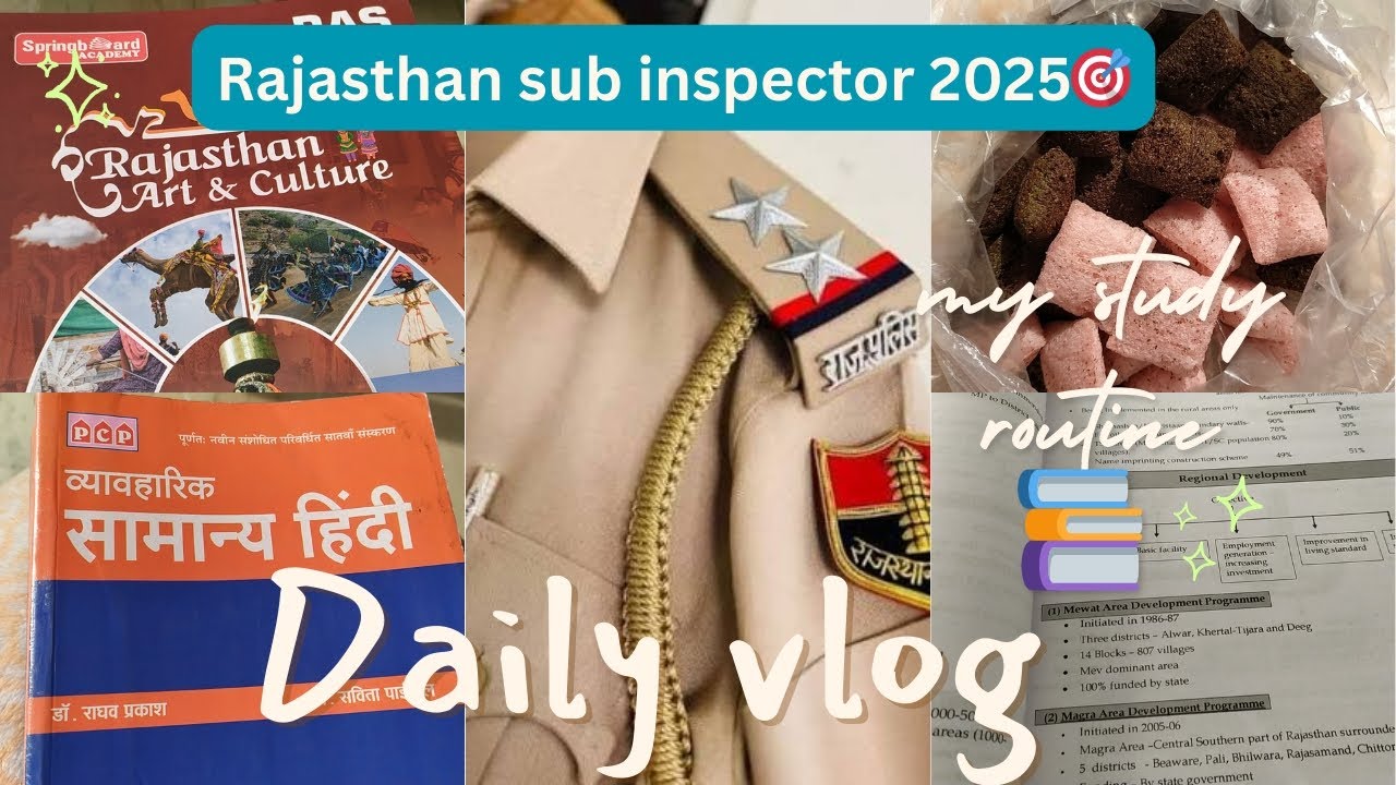Rajasthan sub inspector 🎯 | my study routine 📚|Daily vlog |
