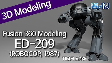 Fusion 360 Modeling, ED-209 (ROBOCOP, 1987), Timelapse