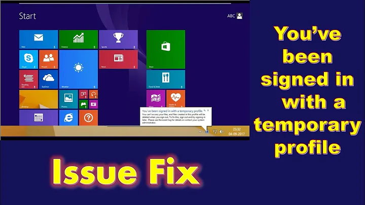 You’ve been signed in with a temporary profile - Windows 8.1