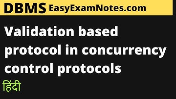 Validation based protocol in Hindi | Concurrency control protocol | read validation write phase |