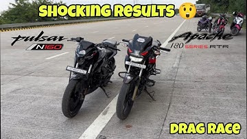 2024 Bajaj Pulsar N160 TVS Apache 180 2V | DRAG RACE |Shoching Result😱