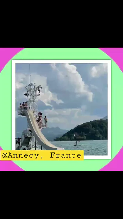 ที่🇨🇭เด็กฝรั่งเค้าเล่นน้ำกันยังไง? ตอบ :  เล่นสไลด์เดอร์ โดดลงทะเล! แดดเผาเหมือนที่ไทยเดี๊ยะ!
