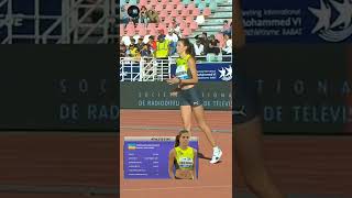 Womens High Jump , Ukraine Jumper Yaroslava Mahuchikh clearance 1.96M in Rabat - Diamond League 2022