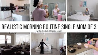 REALISTIC SICK MORNING ROUTINE // SINGLE MOM OF 3 // Jessica Tull