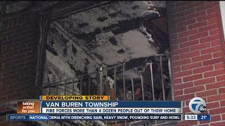 Fire forces dozens of residents from apartments in Van Buren Township