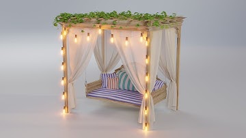 Example of using Editable Garland Bulb String - Geometry Nodes