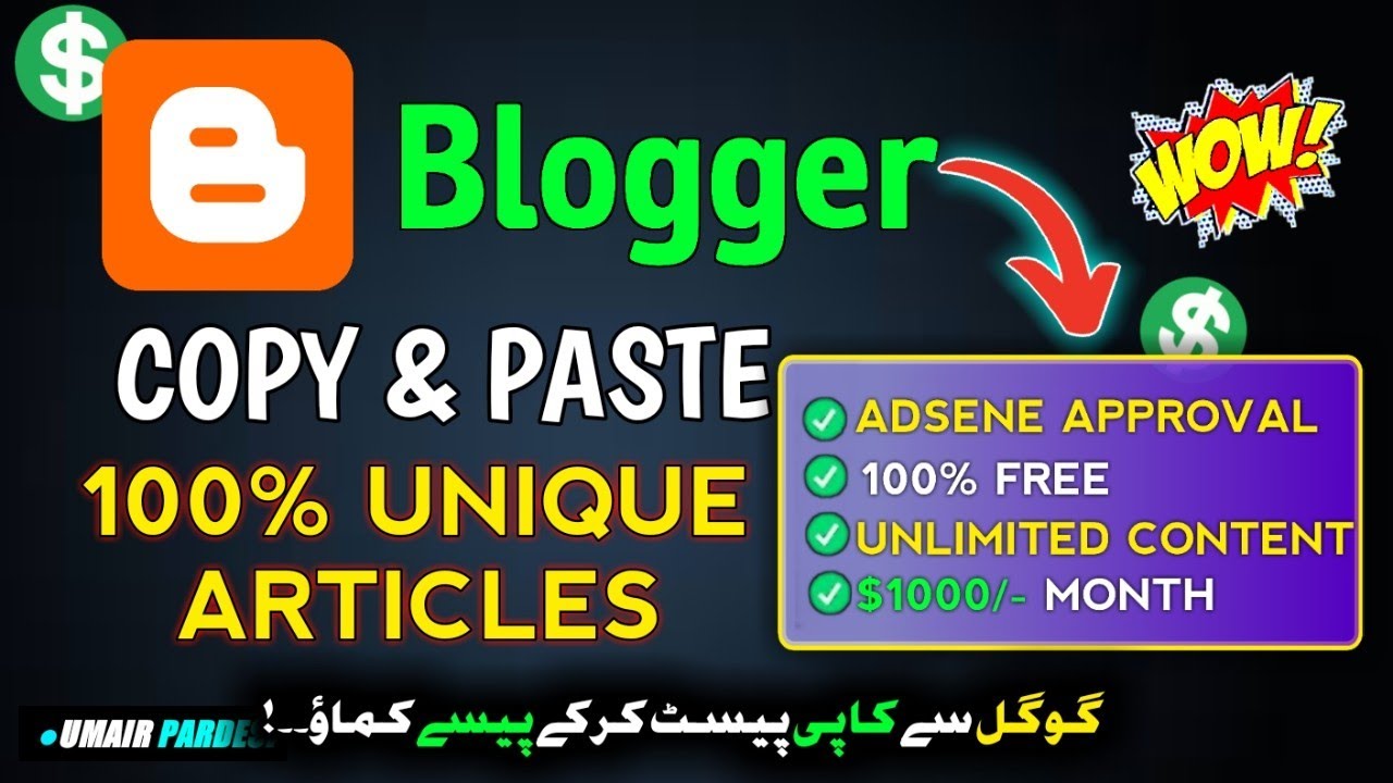 Earn $1000 With Copy Paste Work On Blogger 2022 | Copy & Paste Articles ...