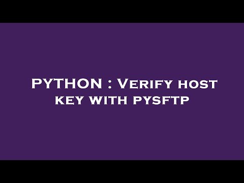 PYTHON : Verify host key with pysftp