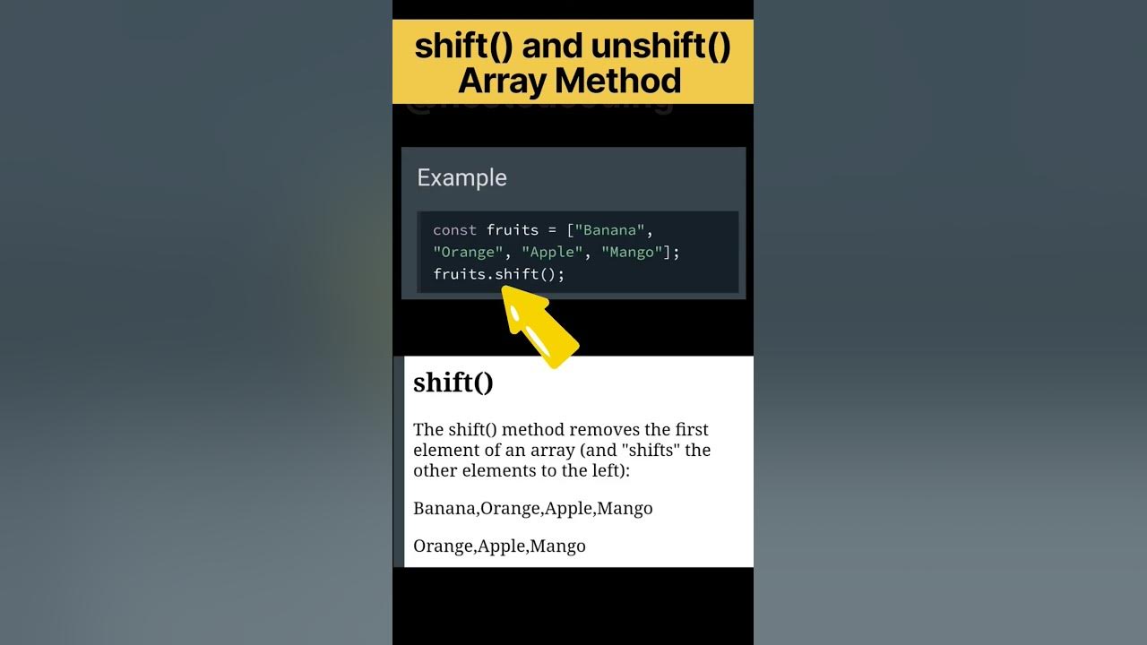 Javascript shift and unshift method add or remove elements from start