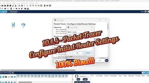10.1.4 Packet Tracer - Configure Initial Router Settings