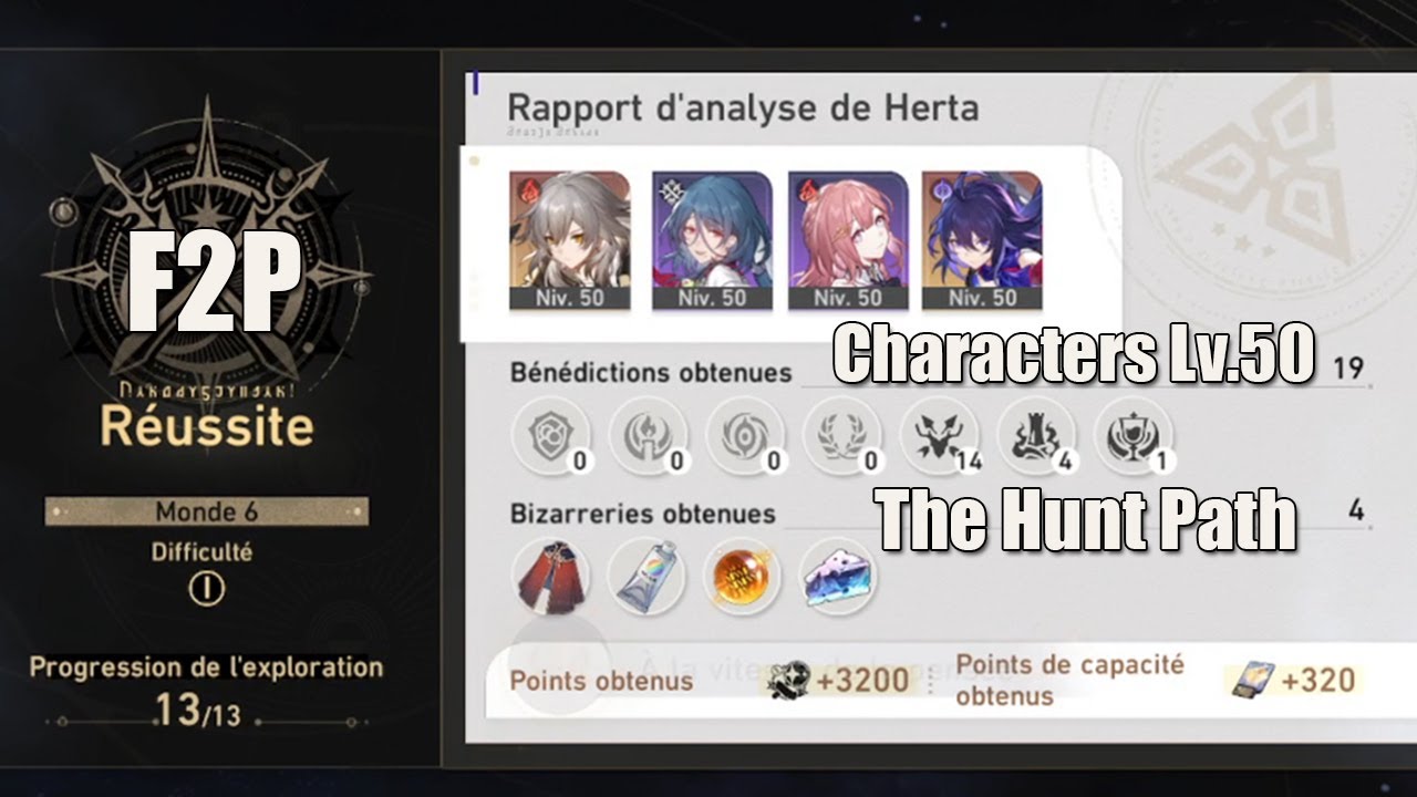 F2P - Simulated Universe 6 -  Lv.50 Fire Trailblazer / Natasha / Asta / Seele - The Hunt Path