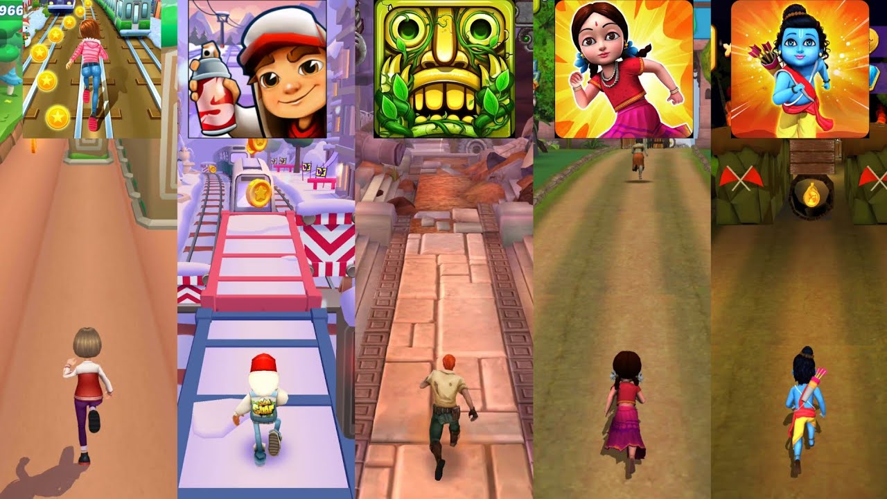 Subway Princess Runner 🆚 Subway Surfers 🆚 Temple Run 2 🆚 Little Radha 🆚 Little Krishna