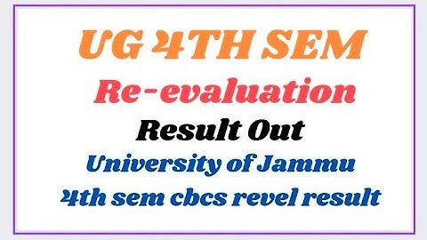 4th semester re-evaluation result declare #4th semester non-cbcs result out #jammuuniversity