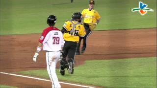 20130803 CPBL 象VS桃猿 7下 官大元無失分化解危機, 安全下莊