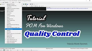 Tutorial Modul Quality Control  POM For Windows #tutorial  #qualitycontrol