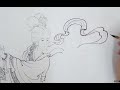 传统仕女画宝莲灯 线描绘画过程中国书画教学Chinese Painting Video 传统仕女画宝莲灯 线描绘画过程中国书画教学Chinese Painting Video