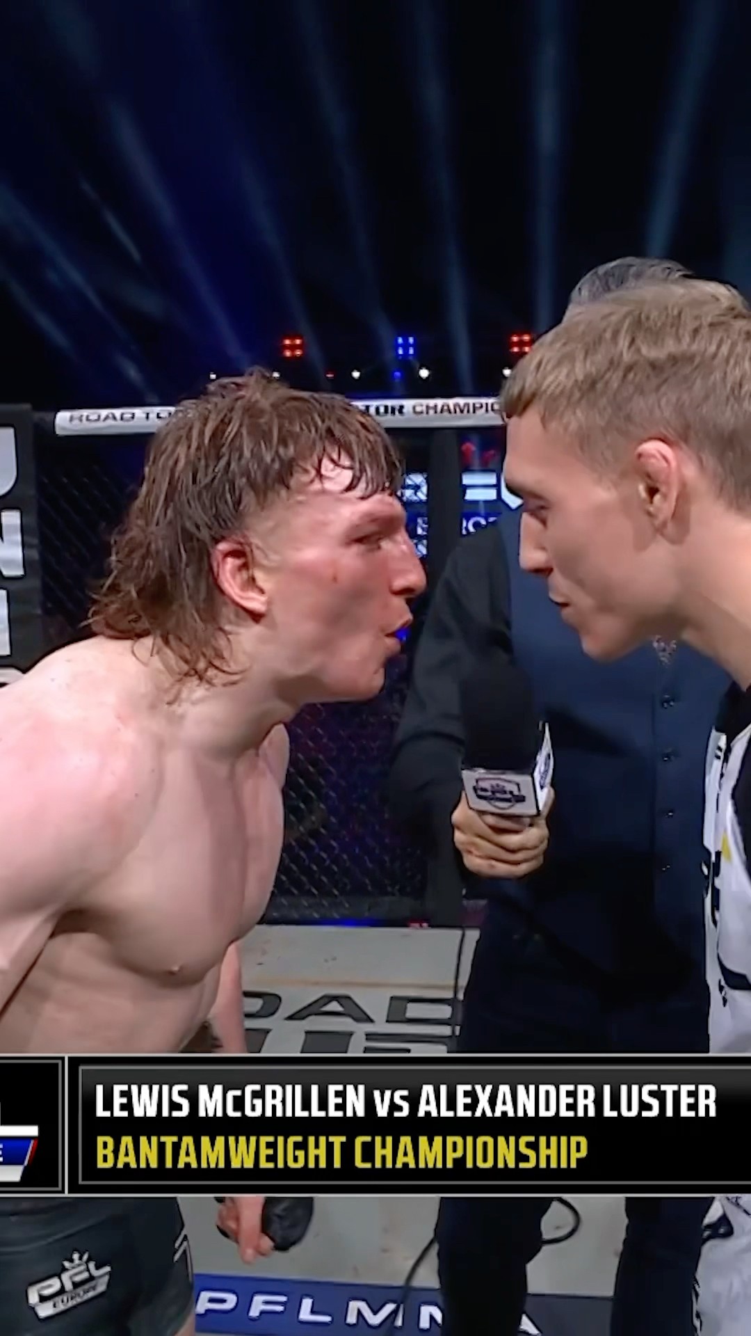 ? Lewis McGrillen-Evans and Alexander Luster get HEATED after incredible KO at #PFLGlasgow #PFL