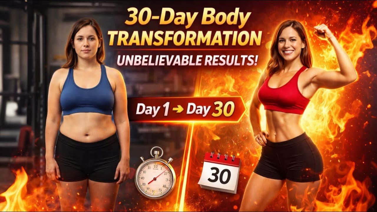 My 30-Day Body Transformation 💥 | From Beginner to Fit in Just 1 Month!