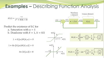 NCS - 13 - Examples: Application of the Describing Function Analysis