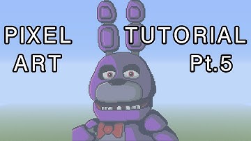 Minecraft Pixel Art Tutorial - Bonnie FNAF Part 5