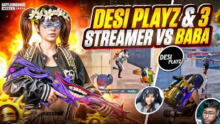 Desi Playz &amp; 3 + Streamers vs Current Baba 🌚 #streamervsstreamer #streamer #bixiop #bgmi 