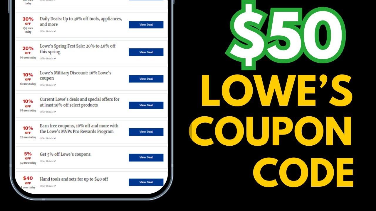 Lowe's Discount How to Get 50 Lowe's Coupon Code (Working) YouTube