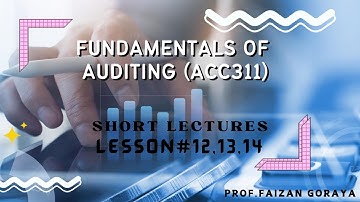 ACC311 Lesson 12,13,14: Understanding Entity, Risks of Material Misstatement | Short Lecture