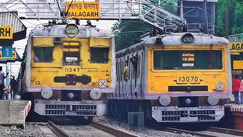 Different Model Two EMU Trains Skip Station Back to Back | Howrah Local meet katwa Local | ER