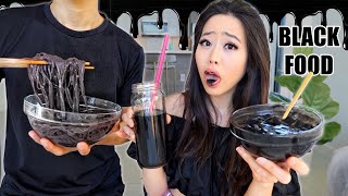 I only ate BLACK foods for 24 HOURS CHALLENGE!! not my best idea