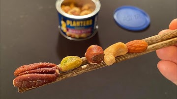 ASMR: Eating Mixed Nuts with Chopsticks (No talking, relaxing long video)