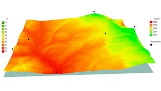 Crear un mapa de isotermas considerando el gradiente altitudinal