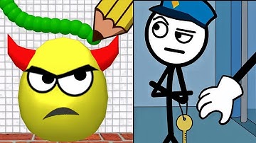 Draw To Smash: Brain Test vs Theif Puzzle: Logic puzzles | All Levels | Satisfying ASMR Gameplay