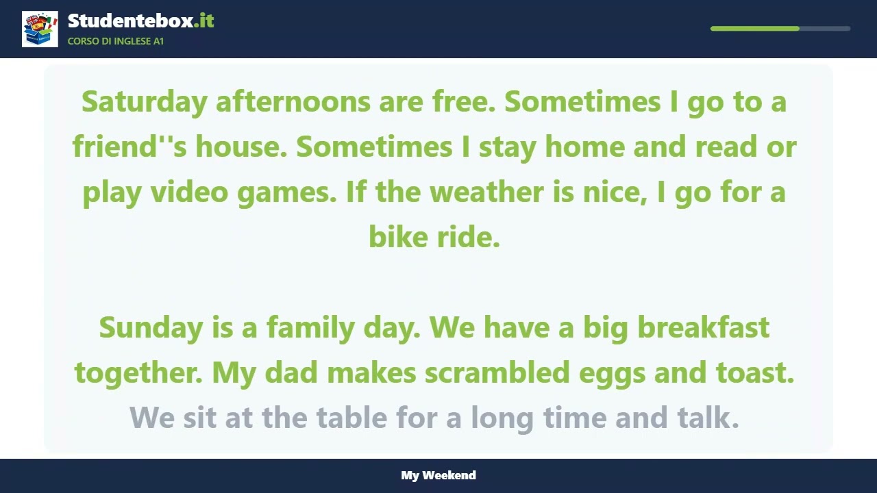 Video thumbnail: My Weekend — English A1
