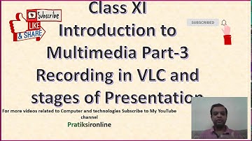 Std XI Introduction to Multimedia Part-3 | How to record video in VLC?| Classification of Multimedia