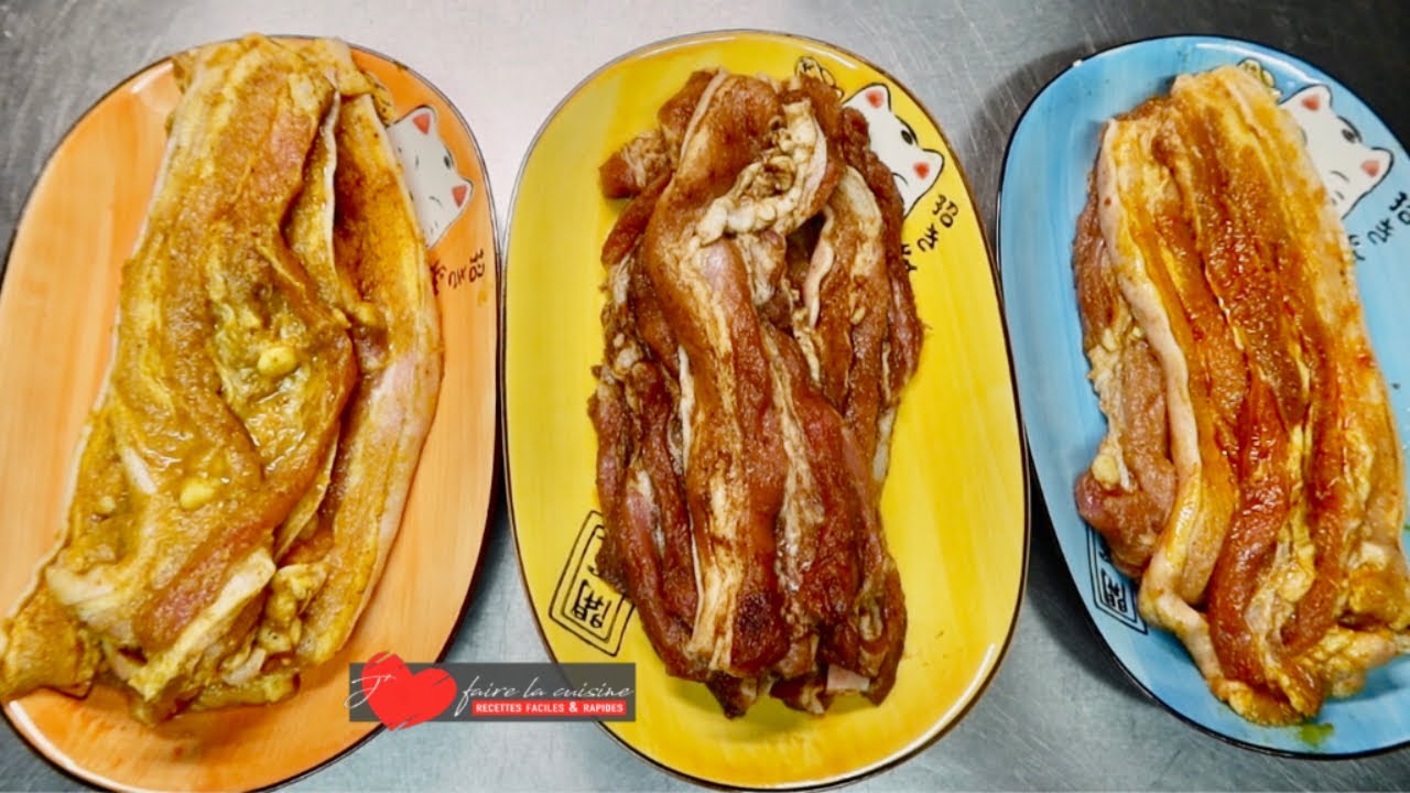 ♥︎ Poitrine de porc grillée 3 saveurs différences (recette facile) ♥︎ Chez Nguyen ♥︎