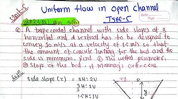 Unit-5:Numerical 2023PU Qn3b |Uniform flow in Open channel flow|Hydraulics Purbanchal University BE