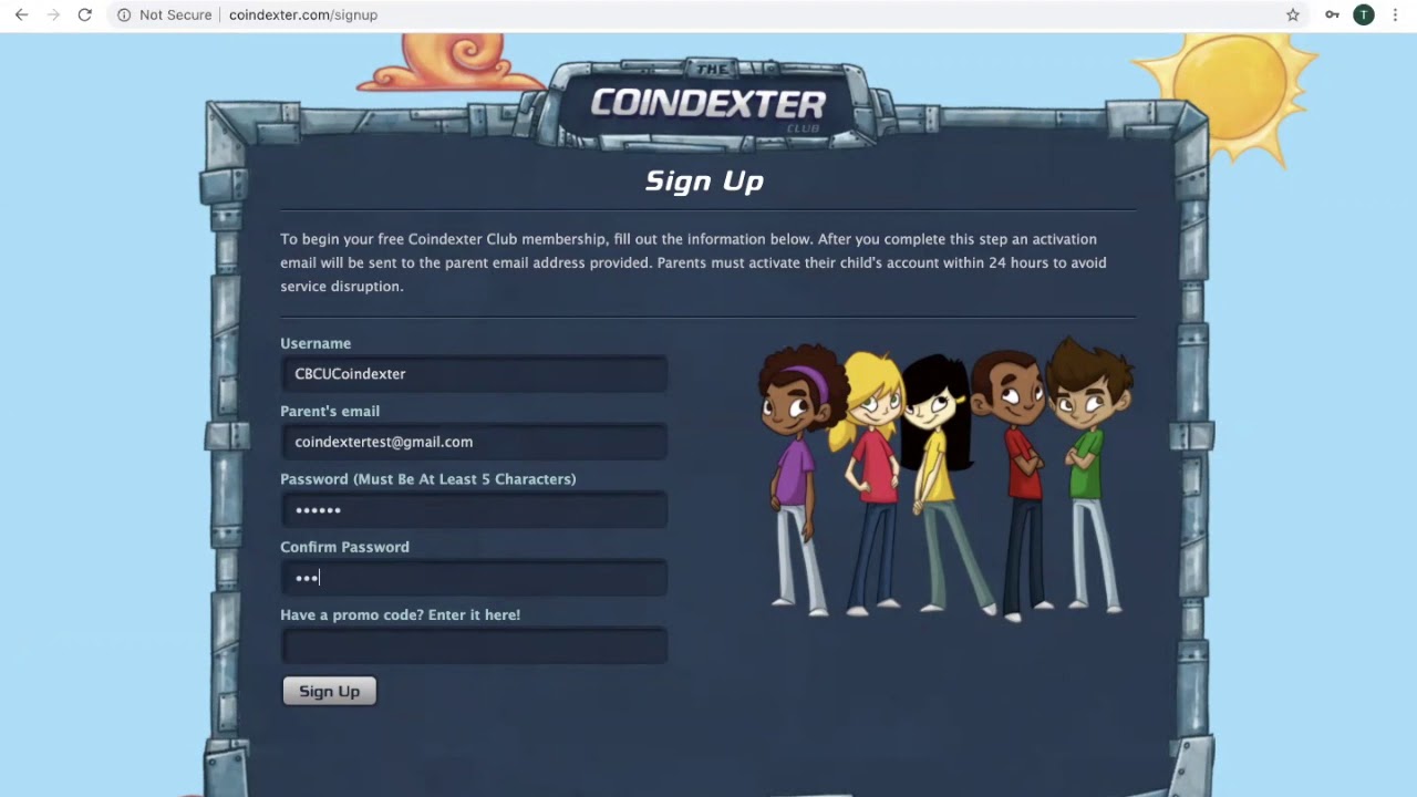 Creating your Coindexter Club Account!