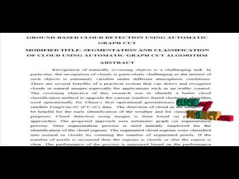 Ground-Based Cloud Detection Using Automatic Graph Cut|Final Year Projects 2016