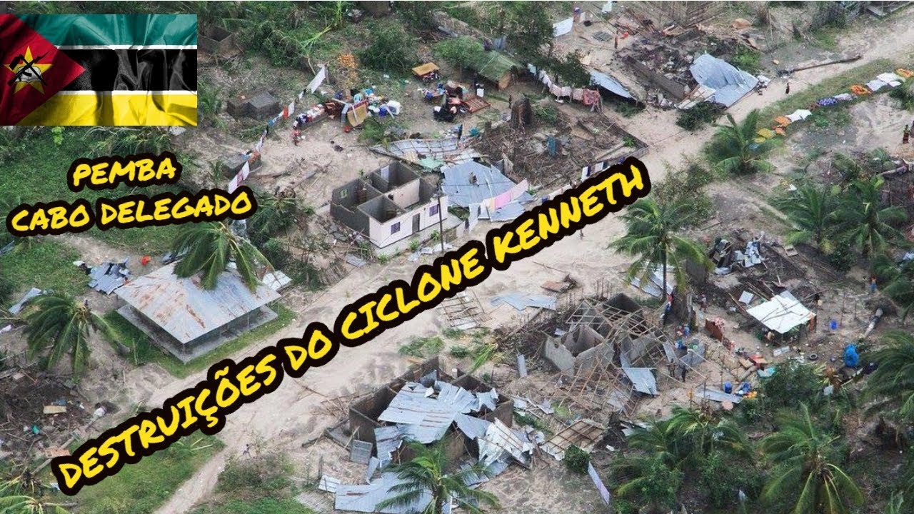 Destruições do ciclone Kenneth nas zonas de Pemba Cabo Delegado em Moçambique