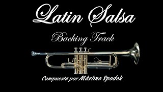 Video thumbnail of "Latin Salsa Backing Track in Dm for practice and improvisation with Guitar, Trumpet. piano, flute"