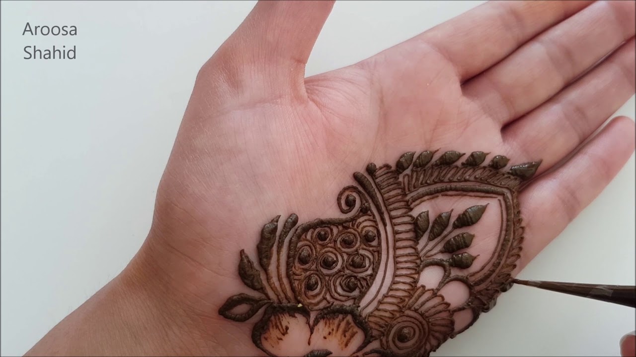 Quick Simple Henna Design On Inside Of Hand Youtube