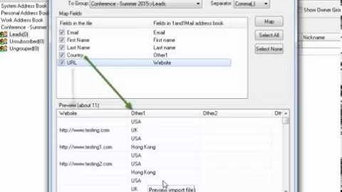 1and1Mail Demo - Manage Contact Lists