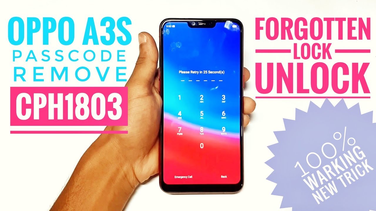 Oppo A3S Forgot Passcode Unlock YouTube