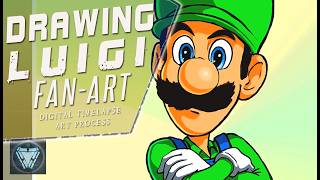 DRAWING LUIGI | Digital Art Process | Photoshop (Super Mario Galaxy Movie)