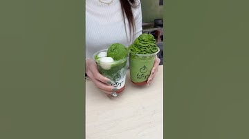 日本を代表する抹茶専門店の苺抹茶ラテ 🍵🍓#京都グルメ#Japanesefood