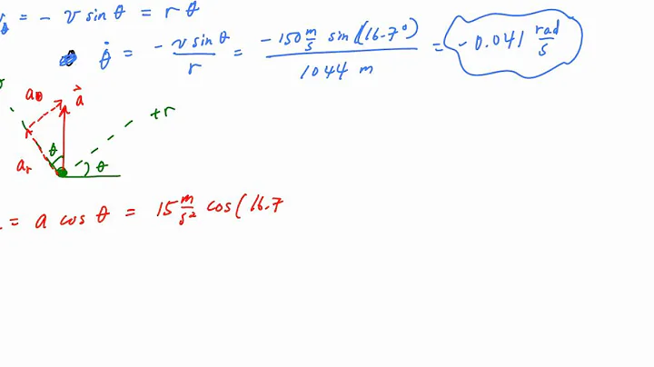 radial and transverse components example (Part 2) kinematics - engineering dynamics