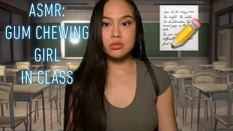 ASMR: Sassy Gum Chewing Girl In Class Talks To You RP (Writing and Paper Sounds)💤