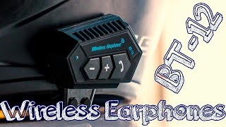 BT 12 Wireless Earphones  Unboxing  and testing  Motocykl Bluetooth 4 2 4k